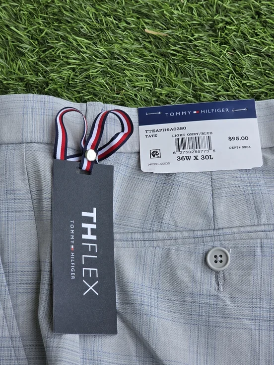 Tommy Hilfiger Men's THFLEX Dress Pants 36x34 NWT Grey Blue $95 MRSP Career - Picture 3 of 6